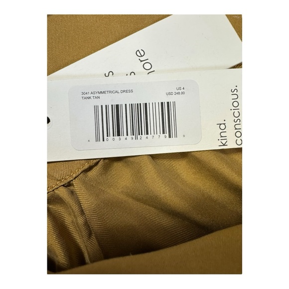 UNSUBSCRIBED | NWT $248 Asymmetrical Silk Tiered Dress in Tank Tan, Size 4 - Picture 10 of 12
